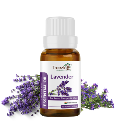 Treezio Lavender Essential Oil for Healthy Hair & Growth, Skin, Hair Fall Control and Relaxing Sleep (15ml)