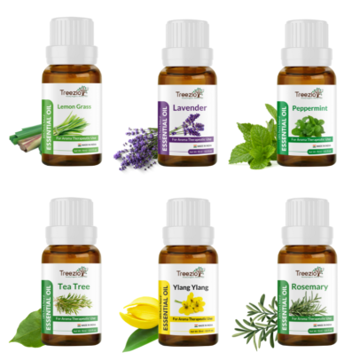 Lemongrass , Lavender, Peppermint, Tea Tree, Ylang Ylang And Rosemary Essential Oils (Pack of 6)
