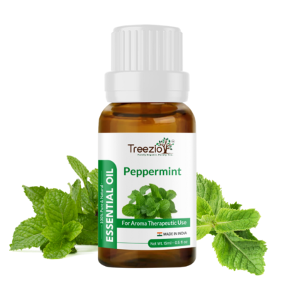 Treezio Peppermint Essential Oil for Skin & Hair Care, Scalp, Aromatherapy (15ml)